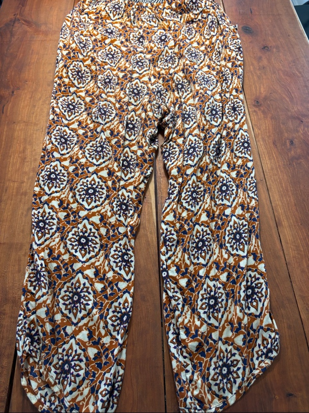 Anthropologie Lilka Striped & Print Jumpsuit Blue V-Neck Sleeveless Size Large - Picture 6 of 6